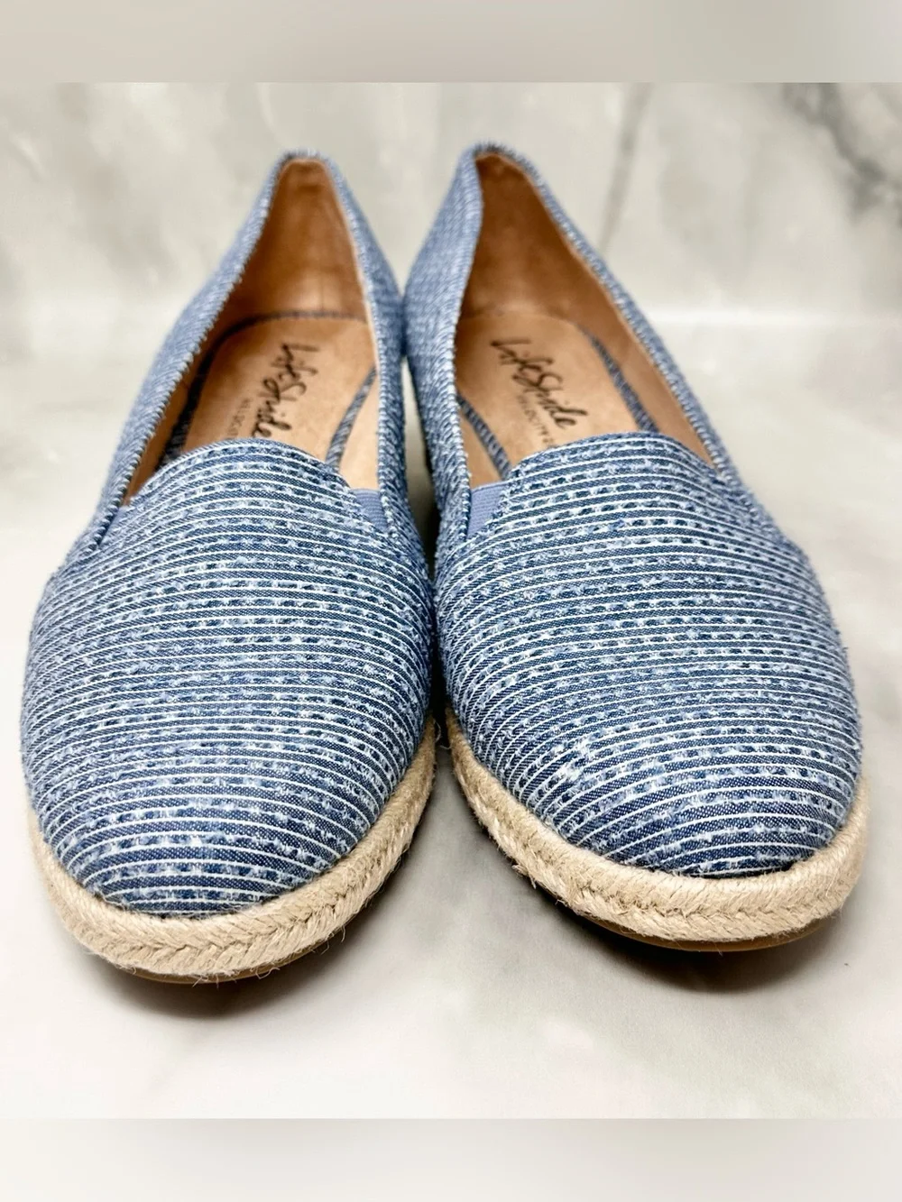 Life Stride Canvas Slip On Kamilla Wedge Espadrilles 9.5 Wide